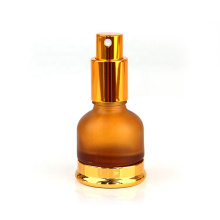 Luxury Refillable 20ml mini amber frosted perfume oil glass spray bottle with mist fine sprayer